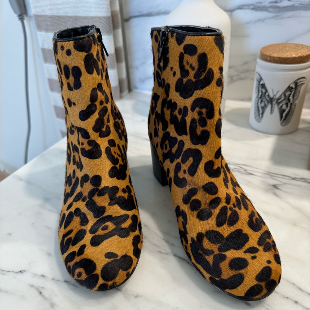 Leopard booties size 7